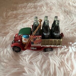 Coca-Cola Red Vintage Truck with Bottles Ornament Christmas